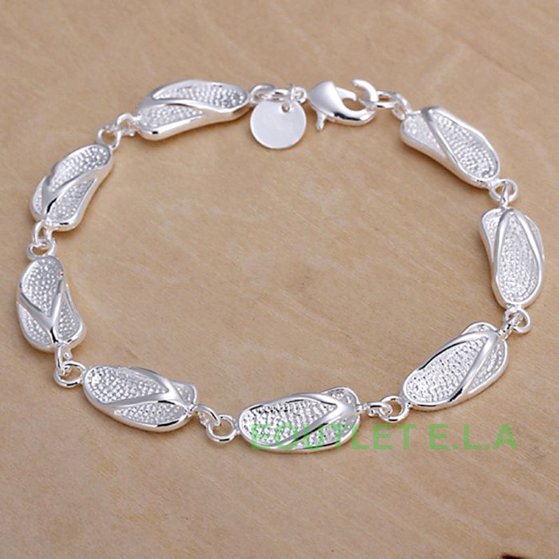 CUTE BABY JANDALS SILVER BRACELET-20.5cm